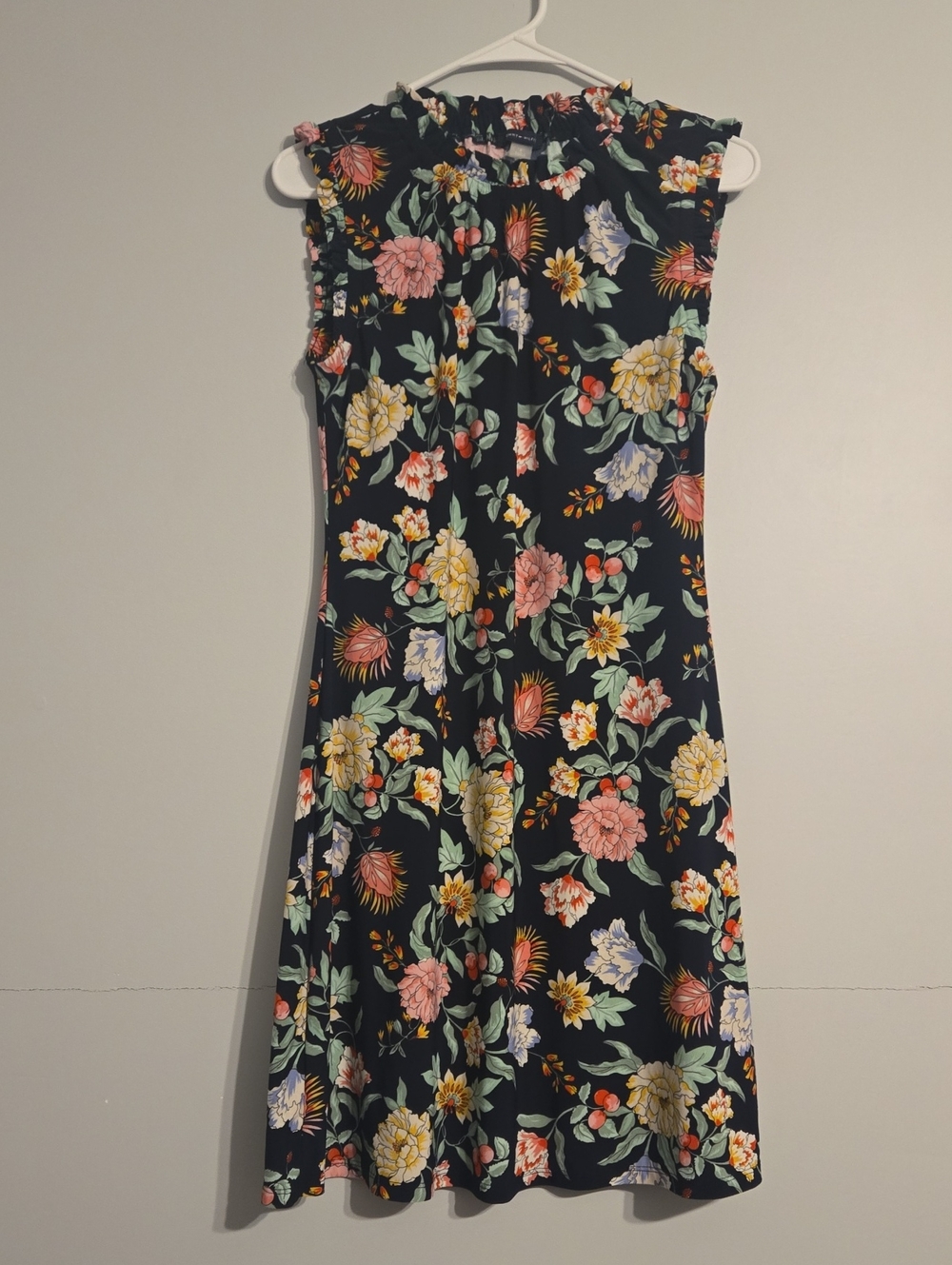 Tommy Hilfiger Floral Sleeveless Ruffle Neck Jersey Dress Size 6